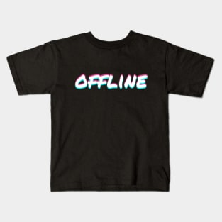 Offline Vaporwave Aesthetic Pastel 90s 80s Glitch Art Kids T-Shirt